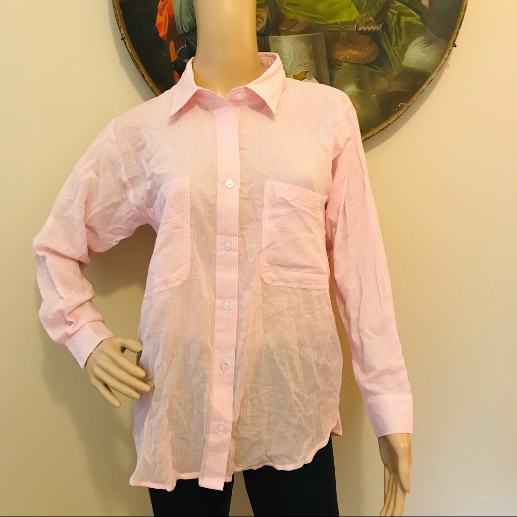 Pink Lily Button Down Shirt Sz M